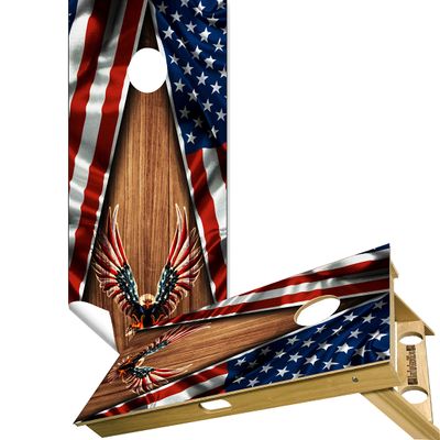 Beerpongtoss American Eagle Cornhole Board Wraps, Cornhole Decals and Wraps for Boards (Set of 2), Cornhole Skins for Boards (Cornhole Wraps Only)