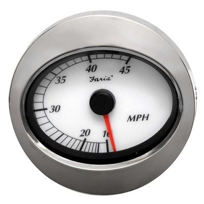 Faria Boat Speedometer Gauge SE5015A | Calypso 3 1/4 Inch Silver White