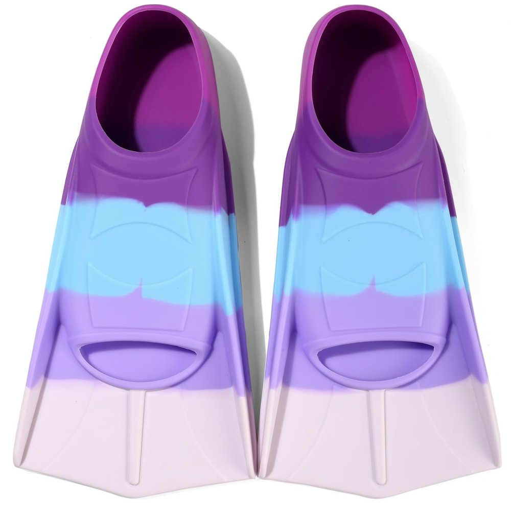 Foyinbet Kids Swim Fins,Short Kids Fins Youth Swimming Flippers for Lap Swimming Training for Children Girls Boys Beginners Small
