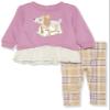 Kids Headquarters Baby Girls 2 Pieces Legging Set, Laurel Blossom/Plaid, 12M US view 1