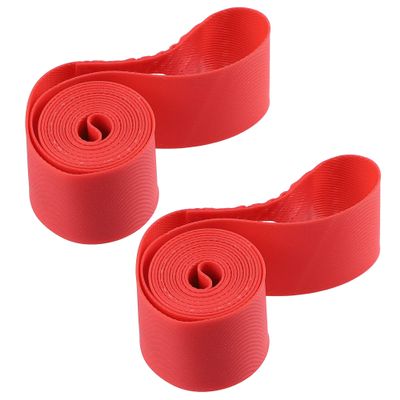 X AUTOHAUX 14" Bike Bicycle Wheel Rim Strip Rim Tape Liner Inner Tube Protection Band PVC Red Pair