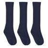 Jefferies Socks Girl's Classic Cable Knee High Socks 3 Pair Pack, Navy, 12-24 Months view 1