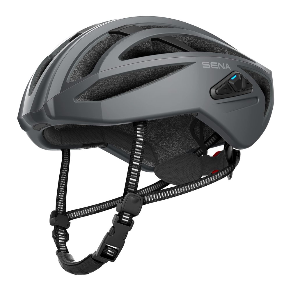 Sena R2X Smart Road Cycling Helmet with Alexa Built-in and Mesh Intercom (Matte Gray, Medium)