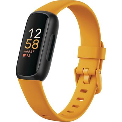 Fitbit Inspire 3 Health &-Fitness-Tracker with Stress Management, Workout Intensity, Sleep Tracking, 24/7 Heart Rate and more, Morning Glow/Black, One Size (S & L Bands Included)