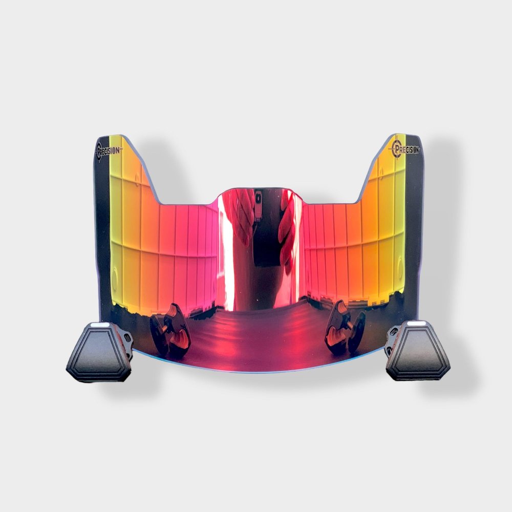 Precision Clear Revo Red Football Helmet Visor // Fits Kids, Youth & Adult Helmets // Eye Protection for Helmet and Facemask // Lightly Tinted Visor (Clear Revo Red)