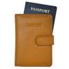 Steeltime Classic Leather RFID Protective Passport + Vaccine Card Holder Wallet for Travel (Light Brown) view 1