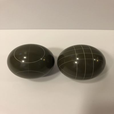 BuyBocceBalls Listing - Pack of 2 Listing - Replacement Bocce Balls - 107mm - Olive Brown with 2 Different Scoring Patterns