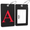 Shacke Luggage Tag Initial - Fully Bendable Tag w/Stainless Steel Loop - Black (Letter A) view 2