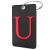 Shacke Luggage Tag Initial - Fully Bendable Tag w/Stainless Steel Loop - Black (Letter U) view 1