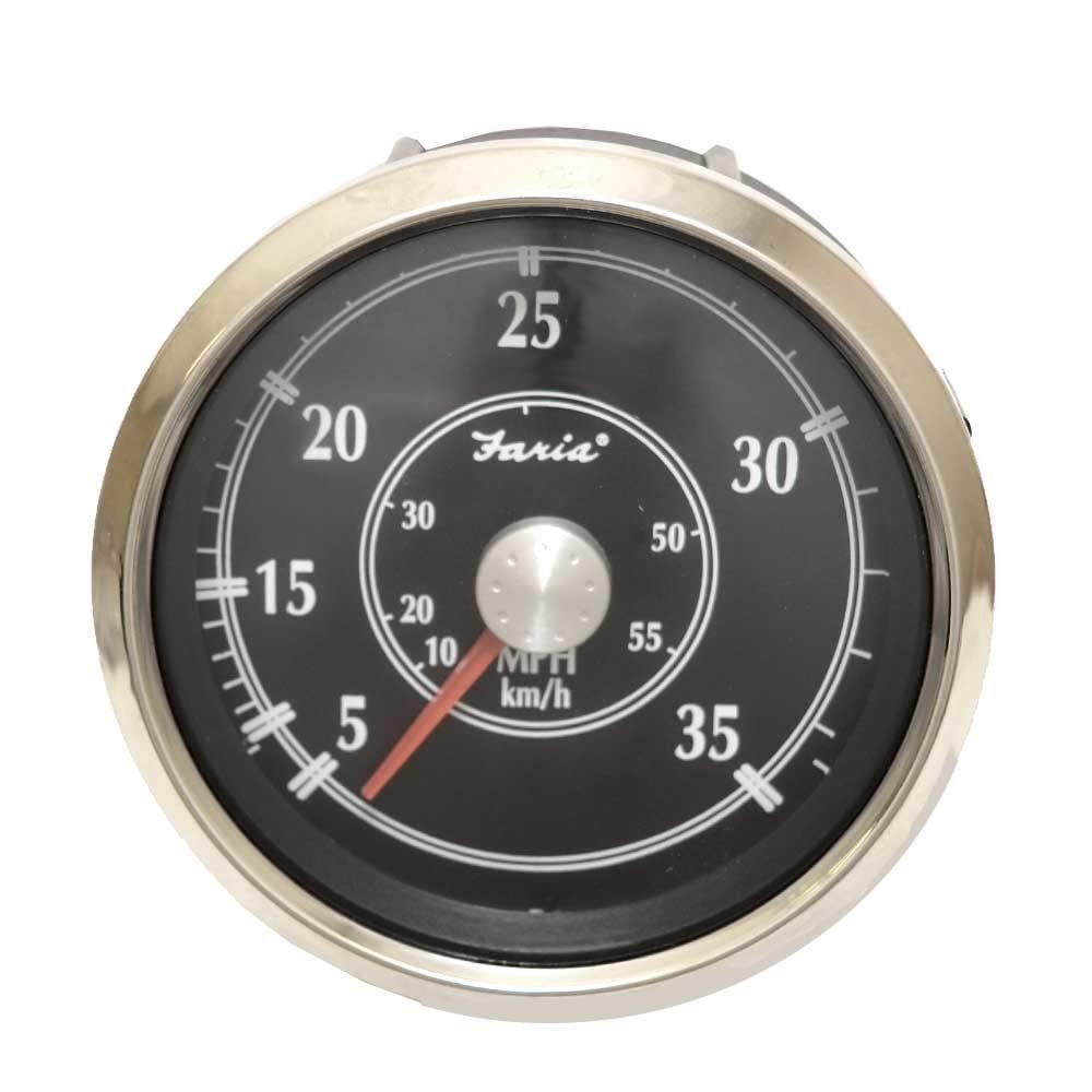 Faria Boat Speedometer Gauge SE4010A | 3 1/4 Inch Pontoon Black