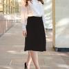BGDK Soft Cotton A-Line Midi Skirt for Women Knee Length Skirt with Middle Seam Elastic Waist- 95% Cotton Fit and Flare Skirt- High Waist Flowy Skirt for Work, Office, Business, Church Stone view 4