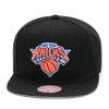 Mitchell & Ness Knicks NBA Core Basic Snapback Hat Adjustable Cap - Black view 1