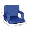 EMMA + OLIVER Folding Stadium Chair with Armrests - Blue Padded Back & Seat - 6 Recline Positions - Backpack Straps - Lightweight Metal Frame - Storage Pockets view 2