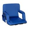 EMMA + OLIVER Folding Stadium Chair with Armrests - Blue Padded Back & Seat - 6 Recline Positions - Backpack Straps - Lightweight Metal Frame - Storage Pockets view 3