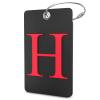 Shacke Luggage Tag Initial - Fully Bendable Tag w/Stainless Steel Loop - Black (Letter H) view 1