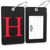 Shacke Luggage Tag Initial - Fully Bendable Tag w/Stainless Steel Loop - Black (Letter H) view 2