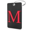 Shacke Luggage Tag Initial - Fully Bendable Tag w/Stainless Steel Loop - Black (Letter M) view 1