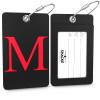 Shacke Luggage Tag Initial - Fully Bendable Tag w/Stainless Steel Loop - Black (Letter M) view 2