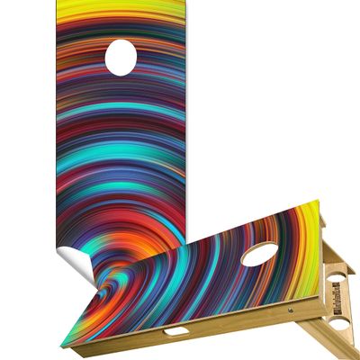 Beerpongtoss Cornhole Board Wraps, Cornhole Decals and Wraps for Boards (Set of 2), Cornhole Skins for Boards, Cornhole Board Covers (Swirly Color)