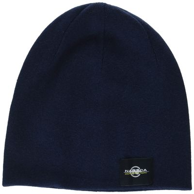 Nautica Competition Sustainably Crafted Logo Beanie,Navy,OSZ
