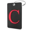 Shacke Luggage Tag Initial - Fully Bendable Tag w/Stainless Steel Loop - Black (Letter C) view 1