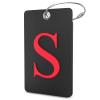 Shacke Luggage Tag Initial - Fully Bendable Tag w/Stainless Steel Loop - Black (Letter S) view 1