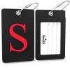 Shacke Luggage Tag Initial - Fully Bendable Tag w/Stainless Steel Loop - Black (Letter S) view 2