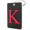 Shacke Luggage Tag Initial - Fully Bendable Tag w/Stainless Steel Loop - Black (Letter K) view 1
