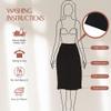 BGDK Soft Cotton A-Line Midi Skirt for Women Knee Length Skirt with Middle Seam Elastic Waist- 95% Cotton Fit and Flare Skirt- High Waist Flowy Skirt for Work, Office, Business, Church White view 4