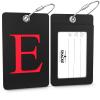 Shacke Luggage Tag Initial - Fully Bendable Tag w/Stainless Steel Loop - Black (Letter E) view 2