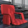 EMMA + OLIVER Folding Stadium Chair with Armrests - Red Padded Back & Seat - 6 Recline Positions - Backpack Straps - Lightweight Metal Frame - Storage Pockets view 1
