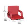 EMMA + OLIVER Folding Stadium Chair with Armrests - Red Padded Back & Seat - 6 Recline Positions - Backpack Straps - Lightweight Metal Frame - Storage Pockets view 2