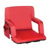 EMMA + OLIVER Folding Stadium Chair with Armrests - Red Padded Back & Seat - 6 Recline Positions - Backpack Straps - Lightweight Metal Frame - Storage Pockets view 3