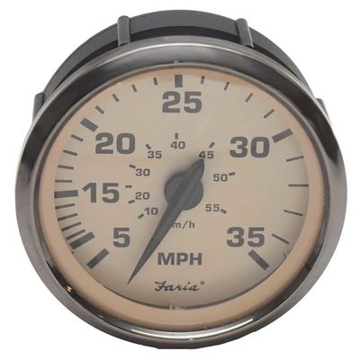 Faria Boat Speedometer Gauge SEK050A | Euro Titanium Beige 3 1/4 Inch