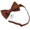 Adam Young Men's Twill Brown Bow Tie with Handkerchief & Cufflinks Pre-Tied Style Formal Coffee Satin Classic Bowtie for Tuxedo Faux Silk (Large, Brown) view 3