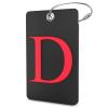 Shacke Luggage Tag Initial - Fully Bendable Tag w/Stainless Steel Loop - Black (Letter D) view 1