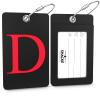 Shacke Luggage Tag Initial - Fully Bendable Tag w/Stainless Steel Loop - Black (Letter D) view 2