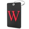 Shacke Luggage Tag Initial - Fully Bendable Tag w/Stainless Steel Loop - Black (Letter W) view 1