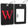 Shacke Luggage Tag Initial - Fully Bendable Tag w/Stainless Steel Loop - Black (Letter W) view 2