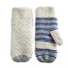 VIA BY SKL STYLE Women's Recycled Knit Mittens, Stripe Palm Ivory, One Size view 1