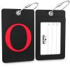 Shacke Luggage Tag Initial - Fully Bendable Tag w/Stainless Steel Loop - Black (Letter O) view 2