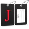 Shacke Luggage Tag Initial - Fully Bendable Tag w/Stainless Steel Loop - Black (Letter J) view 2