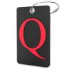 Shacke Luggage Tag Initial - Fully Bendable Tag w/Stainless Steel Loop - Black (Letter Q) view 1