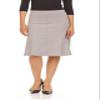 BGDK Soft Cotton A-Line Midi Skirt for Women Knee Length Skirt with Middle Seam Elastic Waist- 95% Cotton Fit and Flare Skirt- High Waist Flowy Skirt for Work, Office, Business, Church Heather view 1