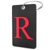 Shacke Luggage Tag Initial - Fully Bendable Tag w/Stainless Steel Loop - Black (Letter R) view 1