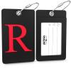 Shacke Luggage Tag Initial - Fully Bendable Tag w/Stainless Steel Loop - Black (Letter R) view 2