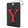 Shacke Luggage Tag Initial - Fully Bendable Tag w/Stainless Steel Loop - Black (Letter Y) view 1