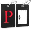 Shacke Luggage Tag Initial - Fully Bendable Tag w/Stainless Steel Loop - Black (Letter P) view 2