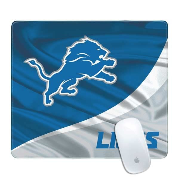 Skinit Small Gaming Mouse Pad - Officially Licensed Detroit Lions Design with Stitched Edges, Waterproof, Non-Slip Rubber Base, Desk Mat for Keyboard & Mouse, 12.6" x 11" inches