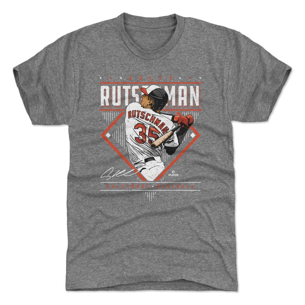 500 LEVEL Adley Rutschman T-Shirt (Premium Men's T-Shirt, XX-Large, Tri Gray) - Adley Rutschman Baltimore Diamond Name WHT